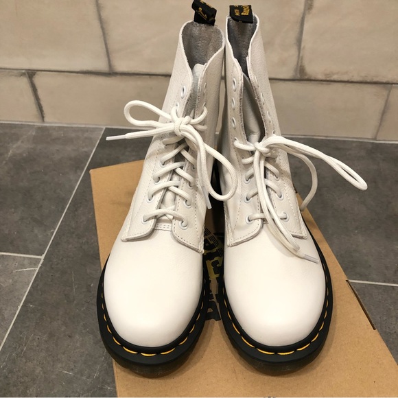 Dr. Martens docs optical white 1460 pascal Virginia lace up combat boot leather - Picture 4 of 10